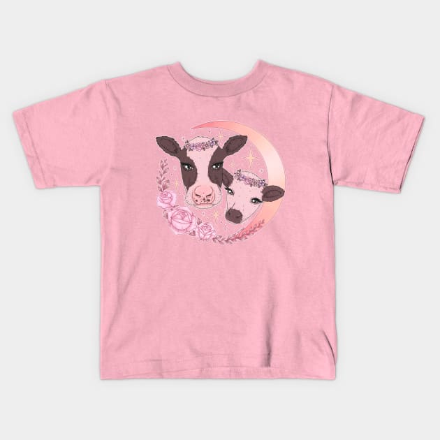 Magical Happy Cows Kids T-Shirt by chiaraLBart